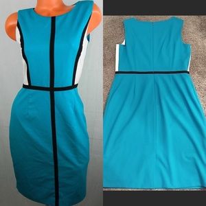 CALVIN KLEIN Colorblock sheath Scuba DRESS 14